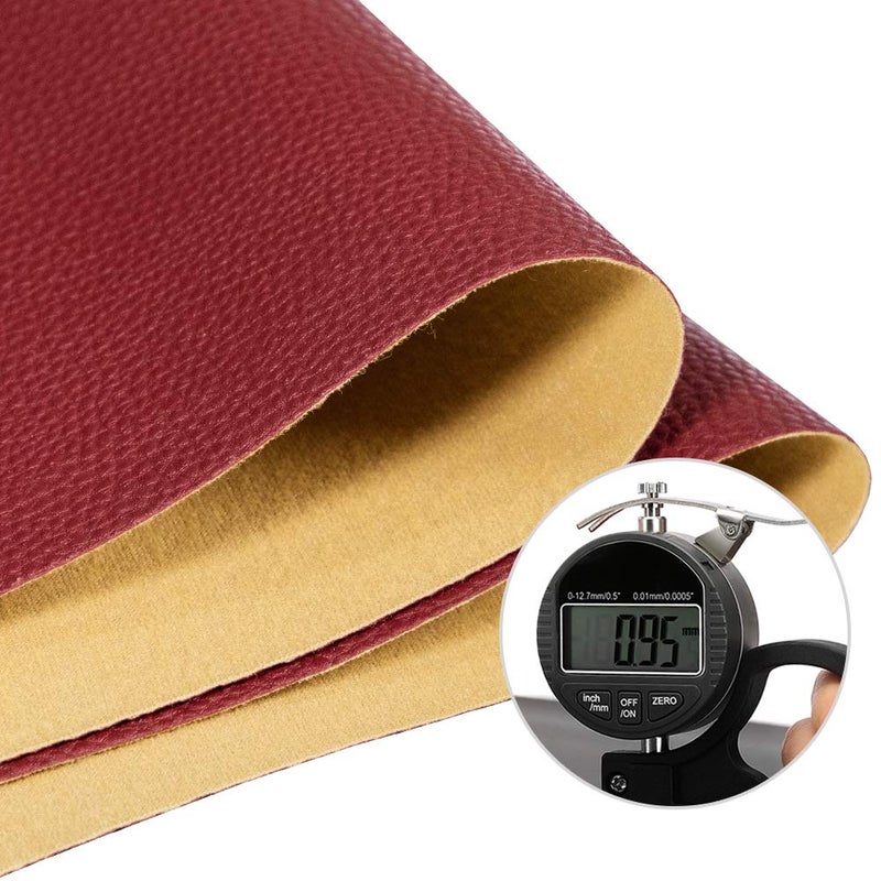 TORRAMI Soft Synthetic PU Fabric Material Faux Leather Sheets 2 Yards 54" x 72", 0.95mm Thick for Upholstery, DIY Crafts,Pebbled Pattern Burgundy - Image 2